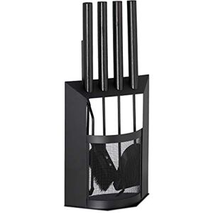 Relaxdays Fireplace Companion, 5-Piece Utensil Set with Shovel, Broom, Tongs & Holder, Modern, Black, Steel, 61 x 28.5 x 16 cm Relaxdays Fireplace Companion, 5-Piece Utensil Set with Shovel, Broom, Tongs & Holder, Modern, Black, Steel, 61 x 28.5 x 16 cm