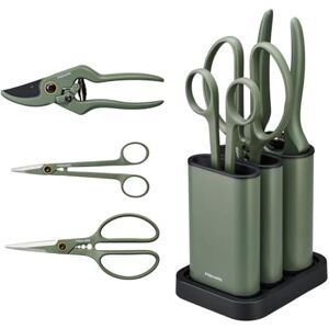 Fiskars pruning set, 3-piece, Urban Plant Care, plant/flower shears with holder, small plant shears with holder, plant shears with holder, stainless steel/plastic, dark green/black, 1075317 Fiskars pruning set, 3-piece, Urban Plant Care, plant/flower shears with holder, small plant shears with holder, plant shears with holder, stainless steel/plastic, dark green/black, 1075317