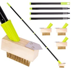 CUQOO Patio Weed Remover Tool with Long Handle – Heavy Duty Wire Brush & Scraper for Block Paving, Driveways & Patios – Moss Remover & Weeding Tool for Garden Paths, Includes 3 Replacement Heads CUQOO Patio Weed Remover Tool with Long Handle – Heavy Duty Wire Brush & Scraper for Block Paving, Driveways & Patios – Moss Remover & Weeding Tool for Garden Paths, Includes 3 Replacement Heads