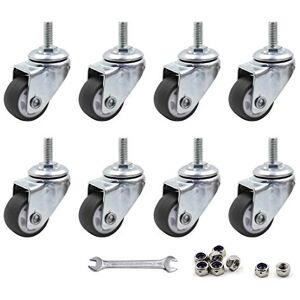 Luomorgo ZXHAO 8 Pcs 1" Caster Wheels Swivel Stem Casters for Small Tiny Shopping Cart Trolley Wheel, No Noise TPE M6 x 15mm Threaded Stem Caster, 141lb/64kg Load Capacity Luomorgo ZXHAO 8 Pcs 1" Caster Wheels Swivel Stem Casters for Small Tiny Shopping Cart Trolley Wheel, No Noise TPE M6 x 15mm Threaded Stem Caster, 141lb/64kg Load Capacity