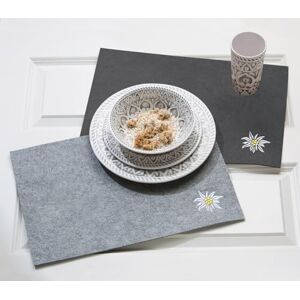 AlexandreHouse Pack of 16 Placemat, Rectangular, Edelweiss Pattern, Felt, Dark Gray, PU 16, L. 31 cm, W. 45 cm AlexandreHouse Pack of 16 Placemat, Rectangular, Edelweiss Pattern, Felt, Dark Gray, PU 16, L. 31 cm, W. 45 cm