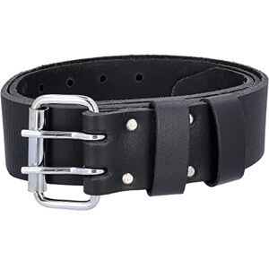 TOUGH MASTER Leather Work Belt, Double Pin 2” Buffalo Saddle Leather Heavy Duty Stitching, Black Men/Women Workwear DIY Belt For Tool Holsters, Pouches TOUGH MASTER Leather Work Belt, Double Pin 2” Buffalo Saddle Leather Heavy Duty Stitching, Black Men/Women Workwear DIY Belt For Tool Holsters, Pouches