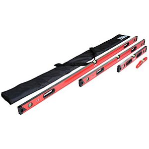 Hilka Tools 63990004 4 PCE Level Set-Torpedo, 24", 48", 72", Red & Black Hilka Tools 63990004 4 PCE Level Set-Torpedo, 24", 48", 72", Red & Black