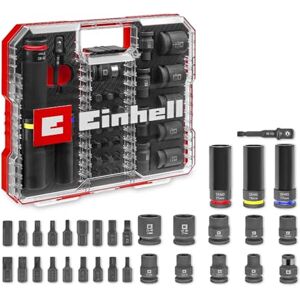 Einhell Accessories Original Einhell Impact 32-piece socket set (18x 30 mm Kraftbits, 9x 40 mm sockets, 3x 80 mm sockets, S2 and CrMo steel, plastic sleeve, automotive) Einhell Accessories Original Einhell Impact 32-piece socket set (18x 30 mm Kraftbits, 9x 40 mm sockets, 3x 80 mm sockets, S2 and CrMo steel, plastic sleeve, automotive)