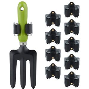 Relaxdays Utility Tool Clamps Set 10, Rubber Gripping Clips, Universal Wall Broom Holder, Garden Tools, Iron, Black/Grey Relaxdays Utility Tool Clamps Set 10, Rubber Gripping Clips, Universal Wall Broom Holder, Garden Tools, Iron, Black/Grey