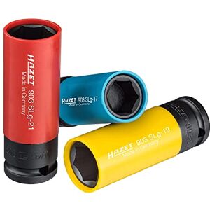 Hazet Set di chiavi a bussola 903SPC/3, Chiave quadra da 12,5 mm (1/2 pollice), larghezza trasversale 17 21 mm, con bussola in plastica, Montaggio di pneumatici con cerchioni in alluminio Hazet Set di chiavi a bussola 903SPC/3, Chiave quadra da 12,5 mm (1/2 pollice), larghezza trasversale 17 21 mm, con bussola in plastica, Montaggio di pneumatici con cerchioni in alluminio