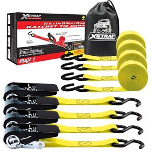 XSTRAP STANDARD XSTRAP Ratchet Tie Down Straps 4 Pk 10 Ft- 300 Lbs Load Cap- 900 Lbs Break Strength-Cargo Straps for Moving Appliances, Lawn Equipment, Motorcycle, Yellow XSTRAP STANDARD XSTRAP Ratchet Tie Down Straps 4 Pk 10 Ft- 300 Lbs Load Cap- 900 Lbs Break Strength-Cargo Straps for Moving Appliances, Lawn Equipment, Motorcycle, Yellow