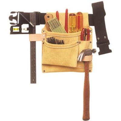 Custom Leathercraft CLC IP489X 3 Pocket Suede Tool Bag with Poly Web Belt Custom Leathercraft CLC IP489X 3 Pocket Suede Tool Bag with Poly Web Belt