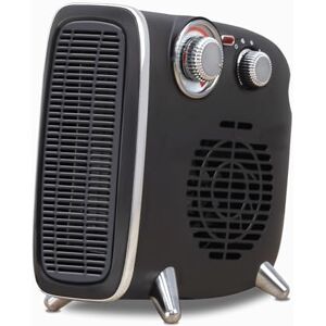 Status Retro Fan Heater, 1800W Dual Position, 2 Heat Settings with Adjustable Thermostat, Black and Chrome Finish, FH2PR-1800W1PKB6 Status Retro Fan Heater, 1800W Dual Position, 2 Heat Settings with Adjustable Thermostat, Black and Chrome Finish, FH2PR-1800W1PKB6