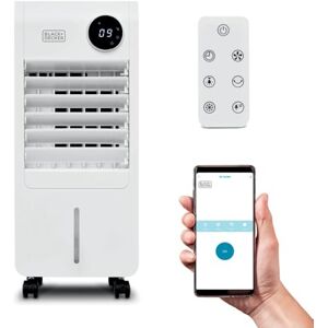 Black & Decker Smart Digital Air Cooler, App & Remote Control, Weekly Programmable Timer, 3 Airflow Modes, Portable with 7L Water Tank, White, BXAC65014GB Black & Decker Smart Digital Air Cooler, App & Remote Control, Weekly Programmable Timer, 3 Airflow Modes, Portable with 7L Water Tank, White, BXAC65014GB