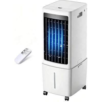 Romyqpipy Portable Air Cooler on Wheel, 12L Detachable Water Tank, 3 Speeds, Windowless Air Conditioner Fan with Remote Control, 7.5H Timer, for Home, Office, Bedroom Romyqpipy Portable Air Cooler on Wheel, 12L Detachable Water Tank, 3 Speeds, Windowless Air Conditioner Fan with Remote Control, 7.5H Timer, for Home, Office, Bedroom