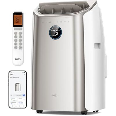 DREO Smart 3-in-1 Portable Air Conditioner, 10000 BTU Drainage-Free Cooling AC Unit, Silent Mobile Air Conditioner for Bedroom, APP/Voice/Remote Control, 24h Timer with Fan &Dehumidifier, Gold DREO Smart 3-in-1 Portable Air Conditioner, 10000 BTU Drainage-Free Cooling AC Unit, Silent Mobile Air Conditioner for Bedroom, APP/Voice/Remote Control, 24h Timer with Fan &Dehumidifier, Gold