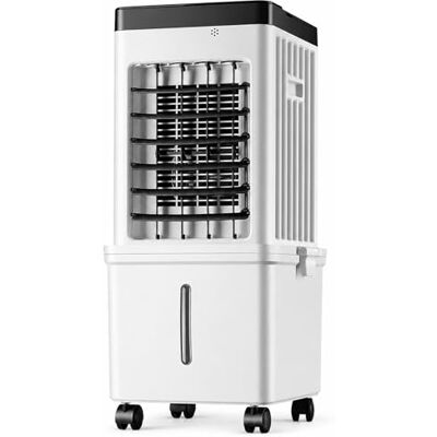 SOUNAY Evaporative Air Cooler, 15L Detachable Water Tank, Tower Fan with Remote, 7.5-Hour Timer, Portable Air Cooler with 3 Speeds, for Home Office SOUNAY Evaporative Air Cooler, 15L Detachable Water Tank, Tower Fan with Remote, 7.5-Hour Timer, Portable Air Cooler with 3 Speeds, for Home Office