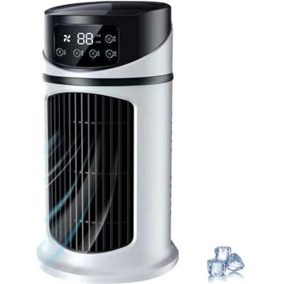 Vibe2Go Portable Air Conditioner, Small Tower Fan, Evaporative Air Cooler, 9.5'' Tall Quiet Misting Fans, Cooling Fan with 6 Speed, 6h Timer with 300ml Water Tank, For Home Office Bathroom Vibe2Go Portable Air Conditioner, Small Tower Fan, Evaporative Air Cooler, 9.5'' Tall Quiet Misting Fans, Cooling Fan with 6 Speed, 6h Timer with 300ml Water Tank, For Home Office Bathroom