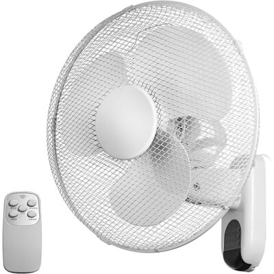 Daewoo 16" Wall Mounted Fan, Remote Control, 3-Speed Settings, Oscillation & Timer, Space-Saving Cooling for Home, Office, Gym & Garage, Quiet Operation Daewoo 16" Wall Mounted Fan, Remote Control, 3-Speed Settings, Oscillation & Timer, Space-Saving Cooling for Home, Office, Gym & Garage, Quiet Operation
