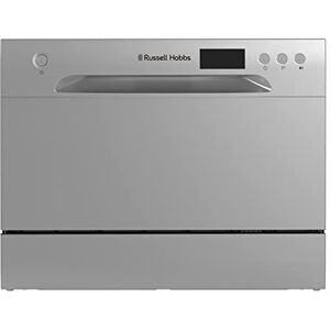 Russell Hobbs RHTTDW6S Freestanding Compact Dishwasher, Eco mode, 6 place settings, Noise level: decibels 52 (Energy Class F), Silver Russell Hobbs RHTTDW6S Freestanding Compact Dishwasher, Eco mode, 6 place settings, Noise level: decibels 52 (Energy Class F), Silver