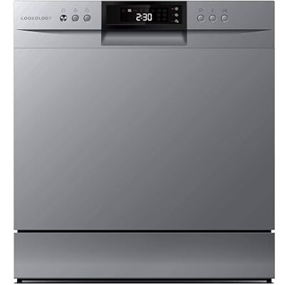 Cookology Mini Countertop Dishwasher 8 Place Settings Silver Tabletop Small Appliance 8 Wash Cycles ECO Friendly Mode Tabletop Compact Design Cookology Mini Countertop Dishwasher 8 Place Settings Silver Tabletop Small Appliance 8 Wash Cycles ECO Friendly Mode Tabletop Compact Design