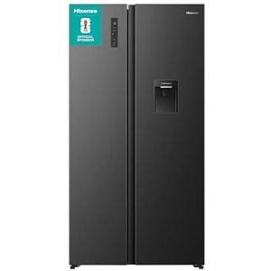 Hisense PureFlat 541L American Fridge Freezer RS3P558NMFD with Non-Plumbed Water Dispenser, Black Stainless Steel D Rated Hisense PureFlat 541L American Fridge Freezer RS3P558NMFD with Non-Plumbed Water Dispenser, Black Stainless Steel D Rated