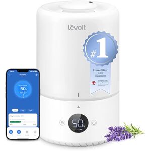 Levoit Smart Cool Mist Top Fill Humidifiers for Bedroom with Sensor, Auto Humidity Setting, APP & Voice Control, Essential Oil Diffuser, 19dB Ultra Quiet Operation, Super Easy Top Fill, 3L, White Levoit Smart Cool Mist Top Fill Humidifiers for Bedroom with Sensor, Auto Humidity Setting, APP & Voice Control, Essential Oil Diffuser, 19dB Ultra Quiet Operation, Super Easy Top Fill, 3L, White
