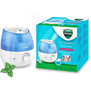 Vicks Mini Cool Mist Ultrasonic Humidifier (compact, quiet, for better sleep, cough and cold, comfort, essential oils, humidity, rooms up to 15m2) VUL525 Vicks Mini Cool Mist Ultrasonic Humidifier (compact, quiet, for better sleep, cough and cold, comfort, essential oils, humidity, rooms up to 15m2) VUL525