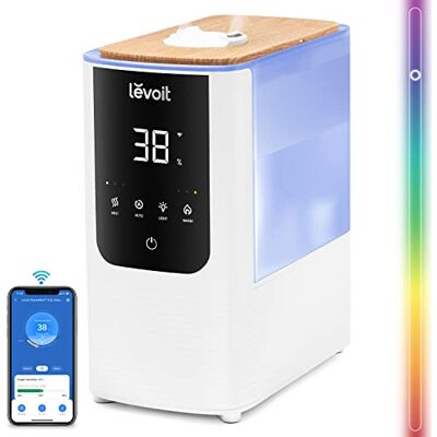 Levoit Smart Warm & Cool Mist Humidifier, Top Fill, Voice Control Auto Humidity, Custom Light, Essential Oil Diffuser, 26dB Ultra Quiet, Ideal for Large Rooms & Bedrooms Levoit Smart Warm & Cool Mist Humidifier, Top Fill, Voice Control Auto Humidity, Custom Light, Essential Oil Diffuser, 26dB Ultra Quiet, Ideal for Large Rooms & Bedrooms