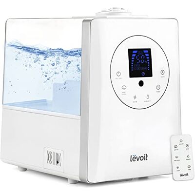 Levoit Warm & Cool Mist Humidifier, 6L, Auto Mode Up to 60H Runtime, Dual Nozzles, Remote Control, Timer, Custom Humidity Levoit Warm & Cool Mist Humidifier, 6L, Auto Mode Up to 60H Runtime, Dual Nozzles, Remote Control, Timer, Custom Humidity