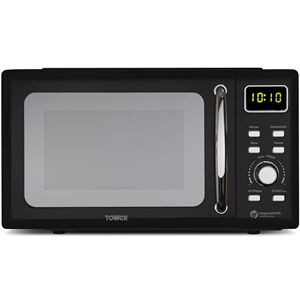 Tower Digital Microwave with Sleek Mirror Door, 800W, 20L, Black & Chrome, T24041BLK Tower Digital Microwave with Sleek Mirror Door, 800W, 20L, Black & Chrome, T24041BLK