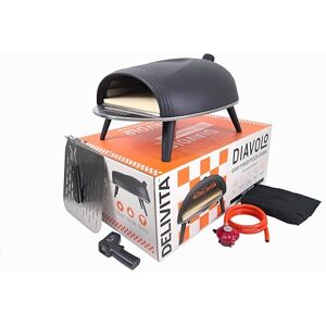 DeliVita Diavolo Gas Pizza Oven – Portable, Lightweight – Cooks Pizza in 60-90 Seconds at 450°C – Includes Folding Peel, Carry Case, Temperature Gun, and Gas Regulator – 10.5kg – Black DeliVita Diavolo Gas Pizza Oven – Portable, Lightweight – Cooks Pizza in 60-90 Seconds at 450°C – Includes Folding Peel, Carry Case, Temperature Gun, and Gas Regulator – 10.5kg – Black