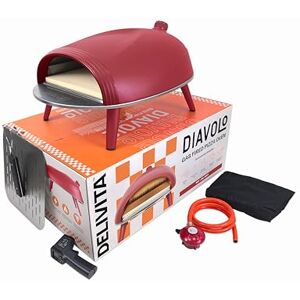 DeliVita Diavolo Gas Pizza Oven – Portable, Lightweight – Cooks Pizza in 60-90 Seconds at 450°C – Includes Folding Peel, Carry Case, Temperature Gun, and Gas Regulator – 10.5kg – Red DeliVita Diavolo Gas Pizza Oven – Portable, Lightweight – Cooks Pizza in 60-90 Seconds at 450°C – Includes Folding Peel, Carry Case, Temperature Gun, and Gas Regulator – 10.5kg – Red