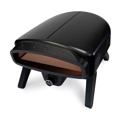 Gino D'Acampo 14" Gas Fired Pizza Oven Carbonio with Built-In Thermometer, Pizza Stone, and Stainless Steel Construction Gino D'Acampo 14" Gas Fired Pizza Oven Carbonio with Built-In Thermometer, Pizza Stone, and Stainless Steel Construction