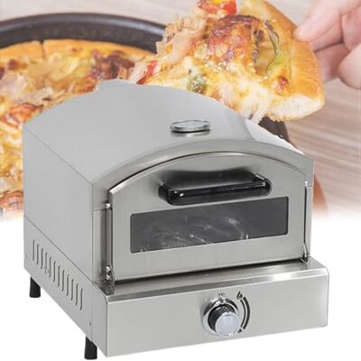 JOSBY Countertop Gas Pizza Oven, Stainless Steel Outdoor Fired-Pizza Stove, Adjustable Temperature, with Pizza Stone, 360° Uniform Temperature, Commercial Pizza Maker, Quick Heating, for Steak, Chicken JOSBY Countertop Gas Pizza Oven, Stainless Steel Outdoor Fired-Pizza Stove, Adjustable Temperature, with Pizza Stone, 360° Uniform Temperature, Commercial Pizza Maker, Quick Heating, for Steak, Chicken