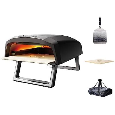 MasterPro Gas Pizza Oven Carbon Steel Portable Outdoor Pizza Maker Includes Stone Pizza Tray, Pizza Peeler and Weatherproof Carry Bag 12 Inch, Matt Black MasterPro Gas Pizza Oven Carbon Steel Portable Outdoor Pizza Maker Includes Stone Pizza Tray, Pizza Peeler and Weatherproof Carry Bag 12 Inch, Matt Black
