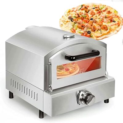 JOSBY Stainless Steel Outdoor Pizza Oven, with Pizza Stone, Gas Fired-Pizza Ovens, 360° Uniform Temperature, Countertop Pizza Oven, Accurate Temperature Control, Pizza Maker, for Garden, Outside, Party JOSBY Stainless Steel Outdoor Pizza Oven, with Pizza Stone, Gas Fired-Pizza Ovens, 360° Uniform Temperature, Countertop Pizza Oven, Accurate Temperature Control, Pizza Maker, for Garden, Outside, Party