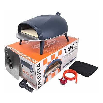 DeliVita Diavolo Gas Pizza Oven – Portable, Lightweight – Cooks Pizza in 60-90 Seconds at 450°C – Includes Folding Peel, Carry Case, Temperature Gun, and Gas Regulator – 10.5kg – Navy DeliVita Diavolo Gas Pizza Oven – Portable, Lightweight – Cooks Pizza in 60-90 Seconds at 450°C – Includes Folding Peel, Carry Case, Temperature Gun, and Gas Regulator – 10.5kg – Navy