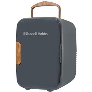 Russell Hobbs RH4CLR1001SCG 4L/6 Can Mini Portable Cooler & Warmer for Drinks, Cosmetics/Makeup/Skincare, AC/DC Power, Scandi Style, Grey & Wood Effect, For Bedroom, Home, Caravan, Car Russell Hobbs RH4CLR1001SCG 4L/6 Can Mini Portable Cooler & Warmer for Drinks, Cosmetics/Makeup/Skincare, AC/DC Power, Scandi Style, Grey & Wood Effect, For Bedroom, Home, Caravan, Car