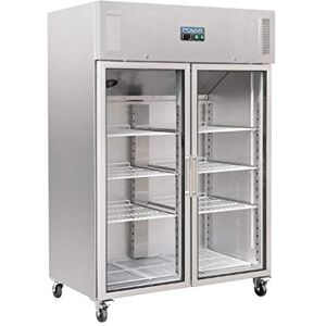 POLAR REFRIGERATION G-Series 600W Upright Double Door Gastro Display Fridge 1200 Litre, Stainless Steel, 2°C to 8°C, 2010(H)x1340(W)x800(D)mm, 6 Shelves, Energy Rating C, 4 Lockable Castors CW198 POLAR REFRIGERATION G-Series 600W Upright Double Door Gastro Display Fridge 1200 Litre, Stainless Steel, 2°C to 8°C, 2010(H)x1340(W)x800(D)mm, 6 Shelves, Energy Rating C, 4 Lockable Castors CW198