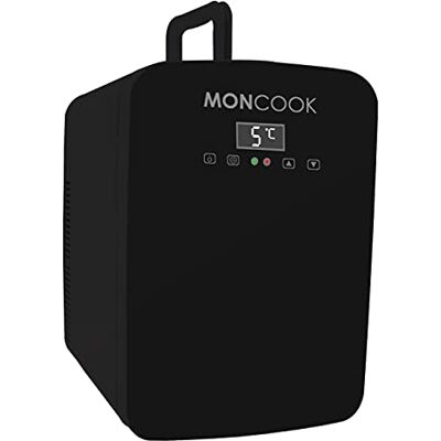 MONCOOK Mini Fridge For Bedrooms Digital LED Display Glass Door Mini Fridge For Skincare, Food & Drinks Cooling & Warming Function Perfect For Home, Office, Car Or Travel 15L Black MONCOOK Mini Fridge For Bedrooms Digital LED Display Glass Door Mini Fridge For Skincare, Food & Drinks Cooling & Warming Function Perfect For Home, Office, Car Or Travel 15L Black