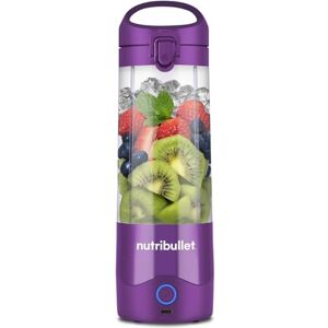 NutriBullet Portable Blender in Purple Powerful Extractor Blade, 475ml Cup, To-Go Lid, USB-C Charging Cable & User Guide Delivers 15+ Blending Cycles Healthy Shakes On The Move NutriBullet Portable Blender in Purple Powerful Extractor Blade, 475ml Cup, To-Go Lid, USB-C Charging Cable & User Guide Delivers 15+ Blending Cycles Healthy Shakes On The Move