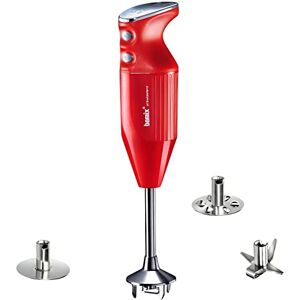 bamix 1022.005 PRIME Stick Blender Set with Multi-purpose Blade, Whisk, Beater, 250 Watts, 2 Speeds, Stainless Steel, Made in Switzerland, Red bamix 1022.005 PRIME Stick Blender Set with Multi-purpose Blade, Whisk, Beater, 250 Watts, 2 Speeds, Stainless Steel, Made in Switzerland, Red