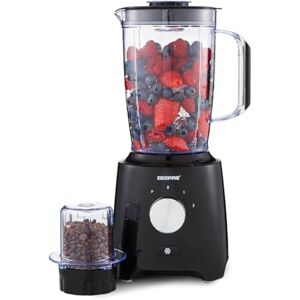 GEEPAS 2-in-1 Food Jug Blender 1.8L Juice Jar & 60G Mini Coffee Spice Mill 6-Leaf Stainless-Steel Blades 2 Speed & Pulse Lockable Lid Smoothie Maker Turbo Button for Ice Crushing 600W Black GEEPAS 2-in-1 Food Jug Blender 1.8L Juice Jar & 60G Mini Coffee Spice Mill 6-Leaf Stainless-Steel Blades 2 Speed & Pulse Lockable Lid Smoothie Maker Turbo Button for Ice Crushing 600W Black