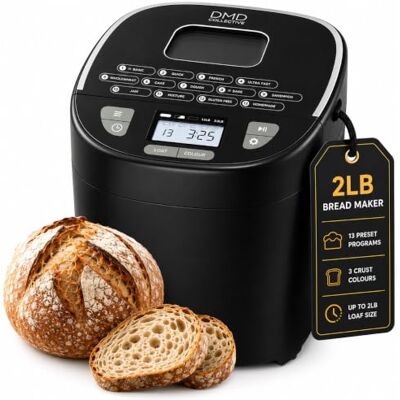 DMD Collective 17-in-1 Bread Maker, 2lb Breadmaker, Gluten Free Mode 1hr Keep Warm, 13hr Delay Start, 3 Crust Shades & Colours, Sourdough, Whole Wheat, Non-Stick Bread Pan, 550W DMD Collective 17-in-1 Bread Maker, 2lb Breadmaker, Gluten Free Mode 1hr Keep Warm, 13hr Delay Start, 3 Crust Shades & Colours, Sourdough, Whole Wheat, Non-Stick Bread Pan, 550W