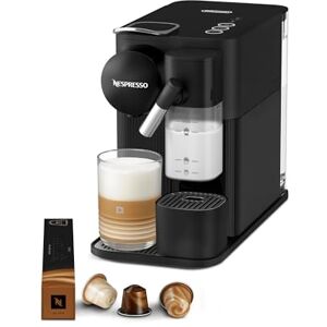 Nespresso Lattissima One Coffee Machine by De'Longhi for Original Coffee Pods, Latte, Cappuccino, Integrated Milk Frother, Starter Capsule Set Included, EN510.B, Black Nespresso Lattissima One Coffee Machine by De'Longhi for Original Coffee Pods, Latte, Cappuccino, Integrated Milk Frother, Starter Capsule Set Included, EN510.B, Black