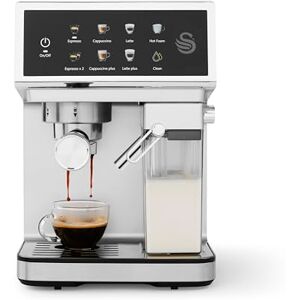 Swan SK22154 Pump Espresso Digital Coffee Machine, Digital Touch Controls with 8 Pre-Sets, 20 Bar Pressure, Built-in Automatic Milk Frother with 500ml Tank, Black Swan SK22154 Pump Espresso Digital Coffee Machine, Digital Touch Controls with 8 Pre-Sets, 20 Bar Pressure, Built-in Automatic Milk Frother with 500ml Tank, Black
