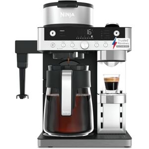 Ninja Prestige 2-in-1 Filter Coffee and Pod Capsule Machine with Built-in Milk Frother, Make Lattes, Iced Coffee and Flat Whites, Black CFN802UK Ninja Prestige 2-in-1 Filter Coffee and Pod Capsule Machine with Built-in Milk Frother, Make Lattes, Iced Coffee and Flat Whites, Black CFN802UK