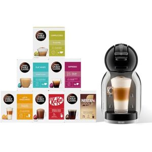 NESCAFÉ DOLCE GUSTO NESCAFÉ Dolce Gusto EDG155.BG Mini-Me Automatic Coffee Machine Black & Arctic Grey by De’Longhi Starter Kit NESCAFÉ DOLCE GUSTO NESCAFÉ Dolce Gusto EDG155.BG Mini-Me Automatic Coffee Machine Black & Arctic Grey by De’Longhi Starter Kit