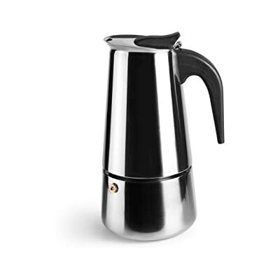 IBILI Express Moka Pot, 4 Cups, 185 ml, Stainless Steel, Suitable for Induction Hobs IBILI Express Moka Pot, 4 Cups, 185 ml, Stainless Steel, Suitable for Induction Hobs