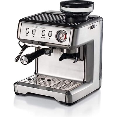 Ariete 1313 Metal Espresso Machine Automatic Bean To Cup Coffee Maker 2 Litre Capacity with Grinder Barista Style Lattes Cappuccinos Americanos Powder Or Pods Stainless Steel Ariete 1313 Metal Espresso Machine Automatic Bean To Cup Coffee Maker 2 Litre Capacity with Grinder Barista Style Lattes Cappuccinos Americanos Powder Or Pods Stainless Steel