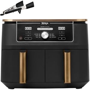 Ninja Foodi MAX Dual Zone Air Fryer, Amazon Exclusive, Tongs, 2 Drawers, 9.5L, 6-in-1, Use No Oil, Air Fry, Max Crisp, Roast, Bake, 8 Portions, Nonstick Dishwasher Safe Baskets, Copper/Black AF400UKCP Ninja Foodi MAX Dual Zone Air Fryer, Amazon Exclusive, Tongs, 2 Drawers, 9.5L, 6-in-1, Use No Oil, Air Fry, Max Crisp, Roast, Bake, 8 Portions, Nonstick Dishwasher Safe Baskets, Copper/Black AF400UKCP