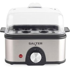 Salter Electric Multi Egg Boiler, 8 Egg Capacity Cooker, Great for Soft Dippy, Hard and Poached Eggs, Includes Measuring Cup, Removable Egg Rack and 2 Poaching Trays, Compact, 500 W, Silver, EK6213 Salter Electric Multi Egg Boiler, 8 Egg Capacity Cooker, Great for Soft Dippy, Hard and Poached Eggs, Includes Measuring Cup, Removable Egg Rack and 2 Poaching Trays, Compact, 500 W, Silver, EK6213