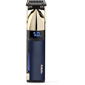BaByliss Super X-Metal Stubble and Beard Trimmer, Ultra Precision, 24 Length Settings, Cordless and Waterproof, Gifts for Men, Gold/Blue, S992U BaByliss Super X-Metal Stubble and Beard Trimmer, Ultra Precision, 24 Length Settings, Cordless and Waterproof, Gifts for Men, Gold/Blue, S992U